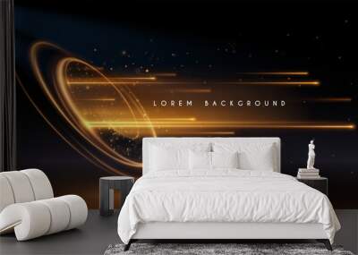 Golden circle light effect with sparks Wall mural