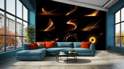 Light and fire effect set Wall mural