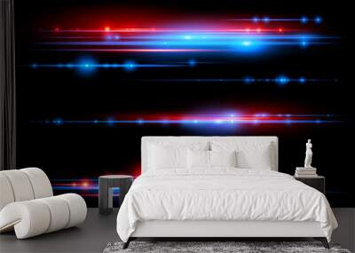 Light flares red and blue Wall mural