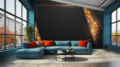 Luxury black and gold background Wall mural