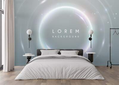 Magic light white ring background Wall mural