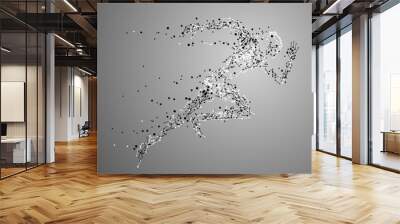 Molecule running man Wall mural