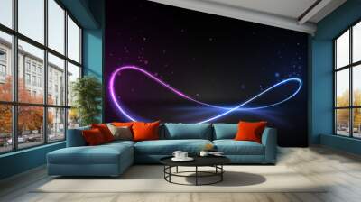 Neon circle light line on ground Wall mural