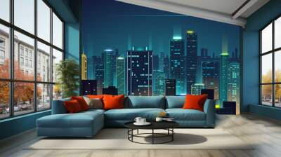 Night city background Wall mural