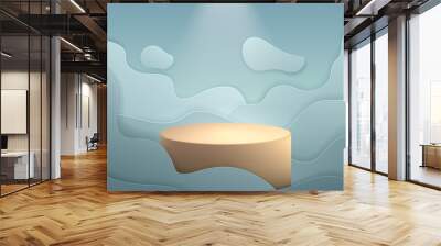 Podium with blue simple shape sky background Wall mural