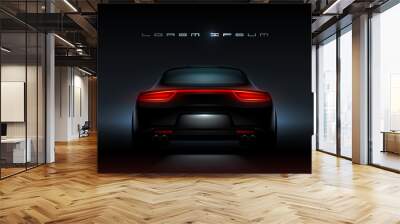 realistic car back lights glow Wall mural