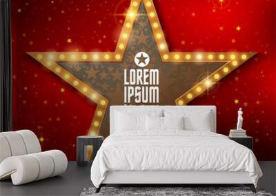 Retro star template Wall mural