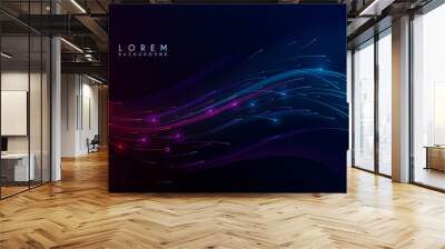 Simple color patricle motion wave background Wall mural