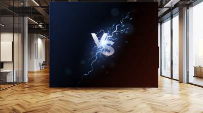 Versus banner with blue sparkling lightning Wall mural