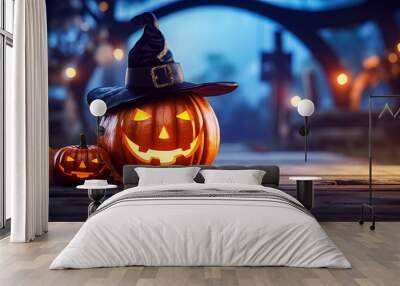 halloween jack o lantern in the night Wall mural