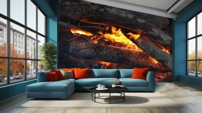 The flame of the fire. Wall mural