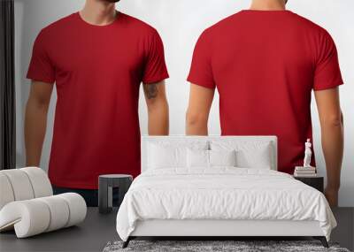 Mockup of a red t-shirt on a white background Wall mural