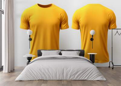 Mockup of a yellow t-shirt on a white background Wall mural