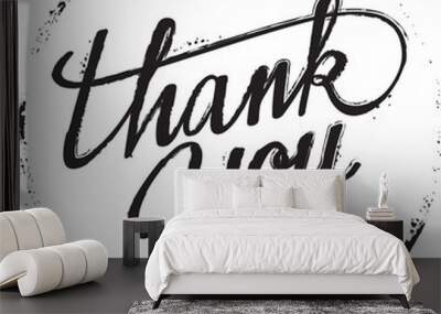 Lettering Thank You : Vector Illustration Wall mural