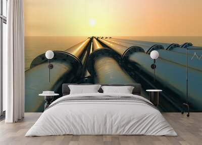 pipeline sunset. Wall mural