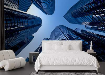 Reflective skyscrapers, business office buildings. Wall mural