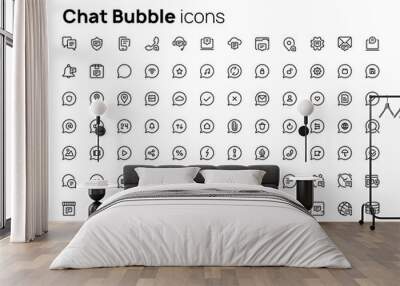 Chat bubbles. High quality concepts of linear minimalistic vector icons set for web sites, interface of mobile applications and design of printed products. Wall mural