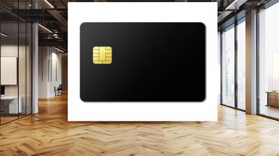 Black credit card on a white background Wall mural