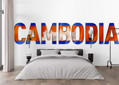 cambodian flag text font Wall mural