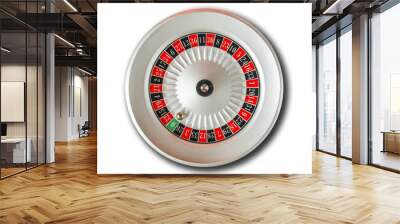 Casino roulette wheel isolated on white background Wall mural