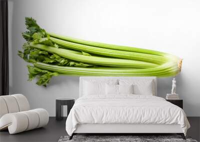 Celery branch bunch isolated on white Wall mural