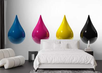 cmyk ink drops Wall mural