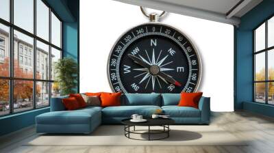 Compass with shadow isolated on white background Wall mural