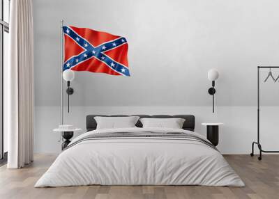 Confederate flag isolated on white Wall mural