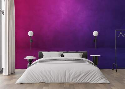 Empty black and purple concrete interior background Wall mural