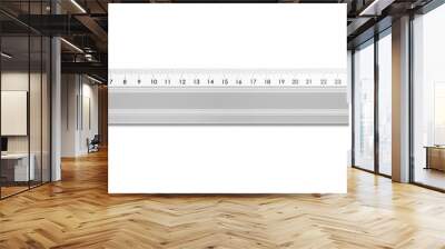 Metal ruler isolated on white background Wall mural