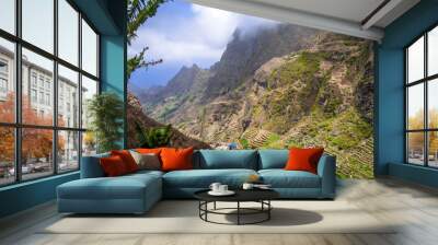 Paul Valley landscape in Santo Antao island, Cape Verde Wall mural