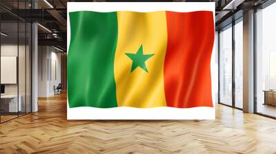 Senegalese flag isolated on white Wall mural