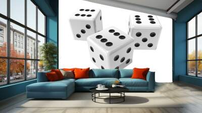 three white dices Wall mural