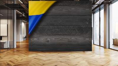 Venezuelan flag on black wood wall banner Wall mural