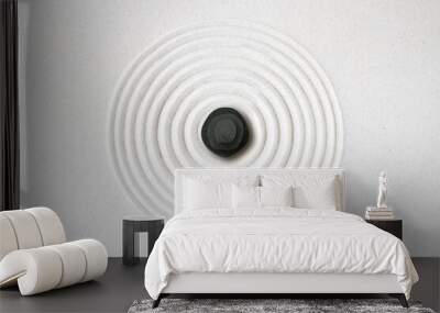 Zen japanese garden and black stones background Wall mural