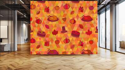 Thanksgiving Day Seamless Pattern Wall mural