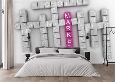 3d image Market word cloud concept Wall mural