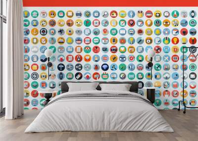 280 Universal Flat Icons Wall mural