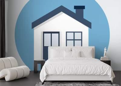 Home flat icon Wall mural