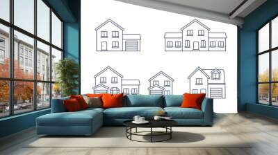 House Vector / Home outline icon / Building vector line houses.  Wall mural