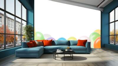 group of colorful balloons on the lower part of the image Wall mural