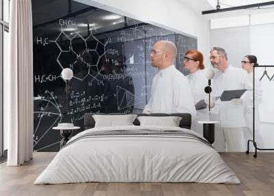 scientists analyzing formulas in lab Wall mural