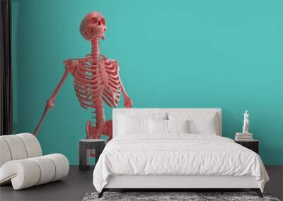 deep breathing skeleton model 3d render Wall mural