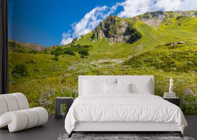 Summer mountain landscape at Krasnaya Polyana mountain resort, Sochi, Russia Wall mural