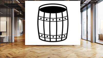 Wooden barrel icon with trendy design Wall mural