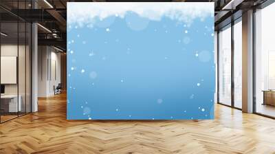 blue winter sky background with snow Wall mural