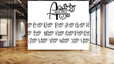 decoration letter monogram, sign monogram name Wall mural