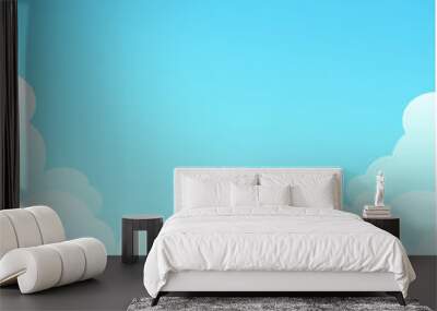 sky and cloud background, blue background, vector illustration, cloud background. Wall mural