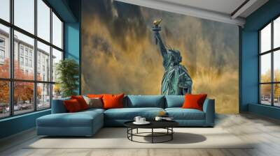 Statue of Liberty with beautiful sky. Wall mural