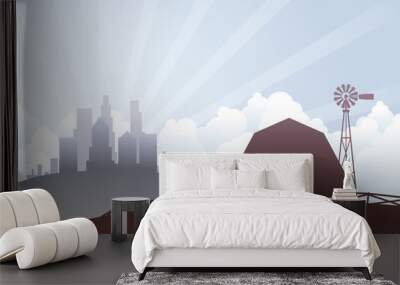 country and city Wall mural